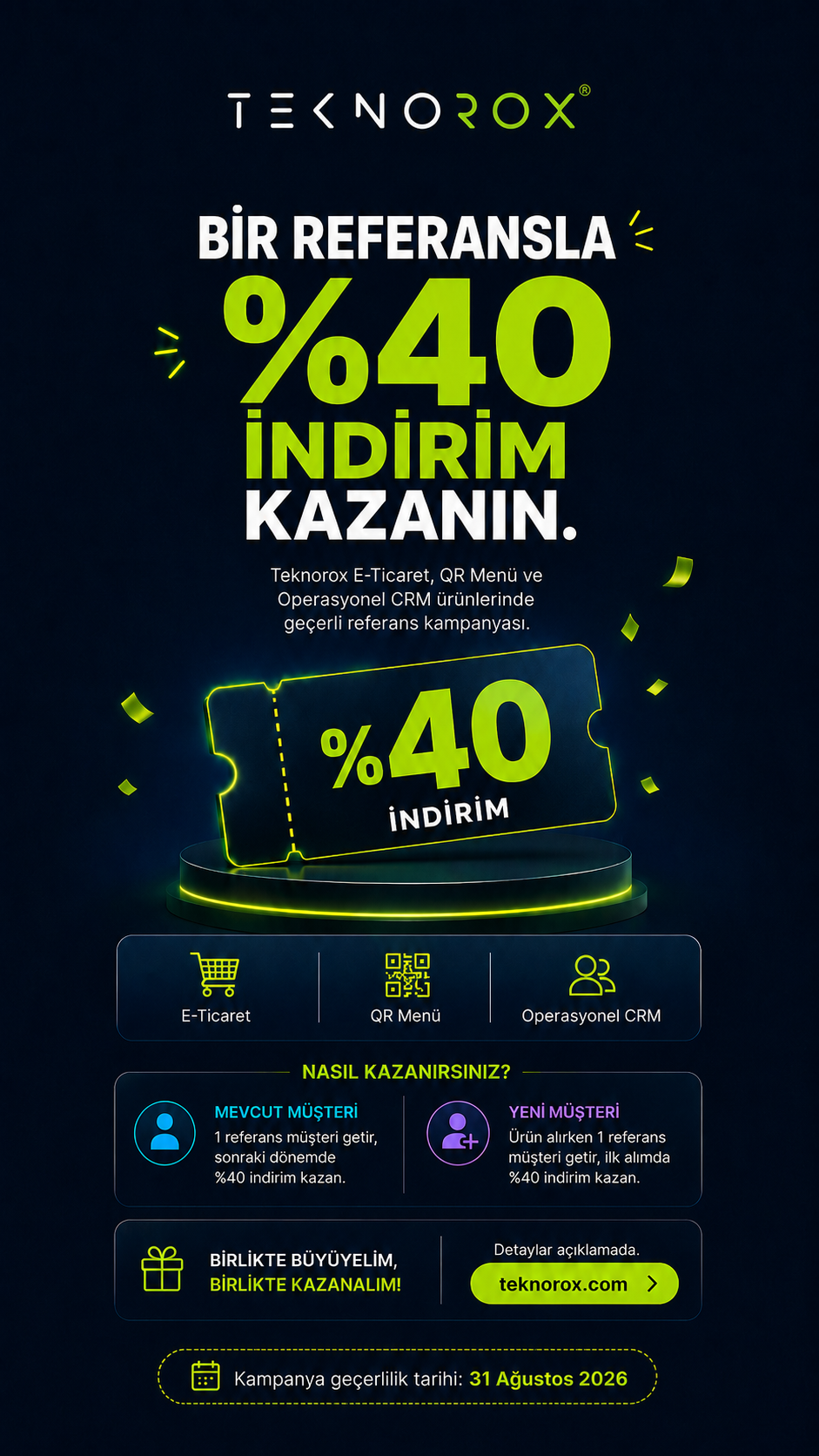 Teknorox Tek Referansla %40 İndirim Kampanyası